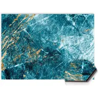 KitchenArt - Deep Ocean Marble Spatscherm - 90x45 cm - Spatscherm Achterwand Keuken - Spatwand Keuken