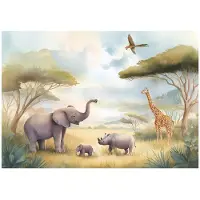 WALLARENA - Fotobehang - 400x280 cm - jungle dieren fototapet voor kinderkamer