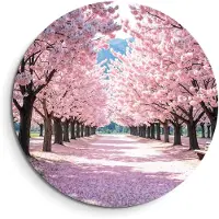KitchenArt - Blossom Avenue - Muurcirkel Binnen - ø 100 cm - Wandcirkel - Mét Ophangsysteem - Wanddecoratie - Muurdecoratie