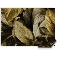 KitchenArt - Golden Leaves Spatscherm - 80x40 cm - Spatscherm Achterwand Keuken - Spatwand Keuken