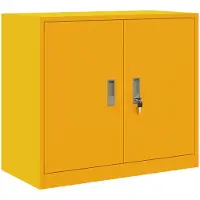 vidaXL Opbergkast Mosterdgeel 80 x 40 x 70 cm Staal