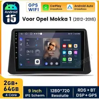Hexinex Quad-Core autoradio Geschikt voor Opel Mokka 2012-2016 - Draadloos CarPlay, Android Auto, multimediaspeler, 2GB+64GB