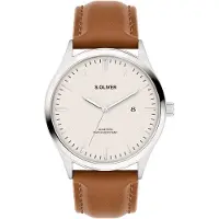 s.Oliver Analoog horloge bruin / zilver