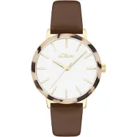 s.Oliver Analoog horloge bruin