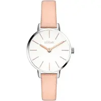 s.Oliver Analoog horloge rosa / zilver / wit