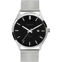 s.Oliver Analoog horloge zwart / zilver