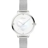 s.Oliver Analoog horloge zilver / offwhite