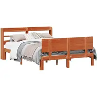 vidaXL Bedframe 2 st Wasbruin 160 x 200 cm Massief vurenhout