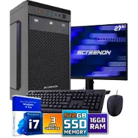Screenon Intel Compleet PC SET | Intel Core i7 | 16 GB DDR4 | 512 GB SSD + 27 Inch Monitor + Muis + Toetsenbord | Windows 11 Pro + WiFi & Bluetooth