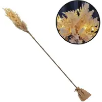 Ptmd Decoratietak Astilbe Led 90 Cm Hout/veren Lichtbruin
