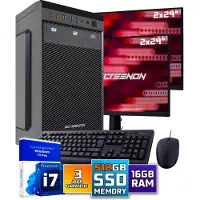 Screenon Intel Compleet PC SET | Intel Core i7 | 16 GB DDR4 | 512 GB SSD + 2 x 24 Inch Monitor + Muis + Toetsenbord | Windows 11 Pro + WiFi & Bluetooth