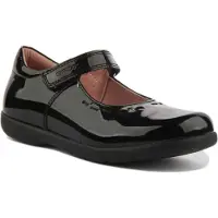 Geox NAIMARA G A Meisjes Leren Klittenbandschoen School Patent Zwart