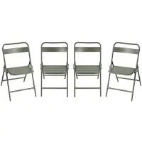 Sweeek - Set van 4 opklapbare tuinstoelen metaal - amélia