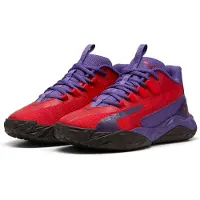 Puma Dagger 2 middelhoge basketbalschoenen, Zwart/Rood, Maat 37,5