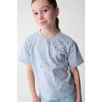 Shoeby T-shirt grijs Meisjes Katoen Ronde hals All over print - maat 146/152 - glitter