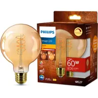 Philips LED filamentlamp amber G95 E27 60W