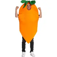 Partychimp Wortel Verkleedpak Peen Kostuum Unisex Kostuum Carnavalskleding Carnaval kostuum verkleedkleding Volwassenen - Polyester - Oranje - Unisex - One size