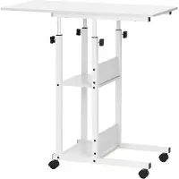 Springos Mobiel bureau - - Laptoptafel - Hoogte verstelbaar 76-86 cm - Wit - Modern design