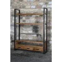 LivingFurn tv meubel tv- nairobi high 150 cm mangohout / gecoat staal