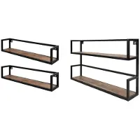 Home67 Set wandplanken vintage 2x 81 cm + 1x duo mangohout