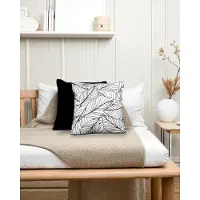 Gek op kussens! Black & white leaves | 45 x 45 cm | kussenhoes | katoen/polyester