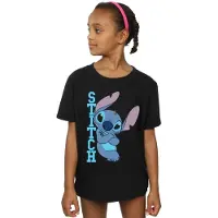 Disney Meisjes Lilo en Stitch Posing Katoenen T-Shirt (Zwart)