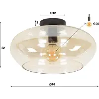 Hoyz plafondlamp elevate glass amber color glas
