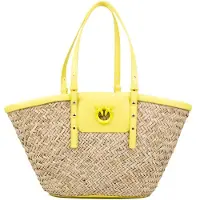 Pinko Handtas 'Love Summer Basket Rafia + Vit' beige