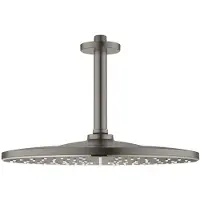 GROHE Hoofddoucheset rainshower 310 rond plafond, mono 9,5 l/m, hard graphite geborsteld