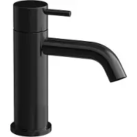 Hotbath Wastafelmengkraan cobber 1-hendel gebogen 14.3 cm gepolijst zwart pvd