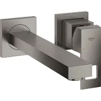 GROHE Wastafelmengkraan eurocube 2-gats wand 230 mm hard graphite geborsteld