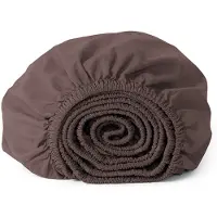 Yumeko Hoeslaken Percal Katoen 90x210 Bruin - Eco, Bio & Fairtrade