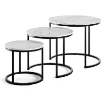 Vicco Salontafel set Montreal Wit/zwart 55 x 55 cm 3 delen, Model 57928