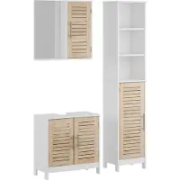 Vicco Looma 3-delige badkamermeubelset – 3 delen Wit/eiken