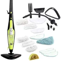 H2O HD Pro stoomreiniger 2‑in‑1 stoombezem handstomer 1500W 450ml waterfilter groen