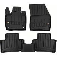 Frogum No.77 Automat / Vloermat - 3D Pasvorm - Geschikt voor Opel Astra-e vanaf 2023 (Alleen voor Electric) - TPE Rubber - 3-delig - Hoge Rand 6cm - Zwart