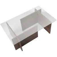 Skye Decor , Vetrino - Notenhout, salontafel, notenhout, glas, 105 x 40 x 65 cm