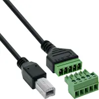 InLine USB-B stekker naar aansluitblok, 5-polig, met kabel