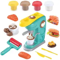 Playgo Koffiezetapparaat Kneedset - 4 kneedkleurpotjes - creatief speelgoed