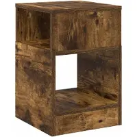 vidaXL Bijzettafel Rook Eiken 30,5 x 30 x 45 cm Bewerkt hout