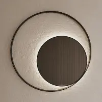 Gliss Design Kosmos spiegel rond met cirkel 90cm mat zwart met handsensor