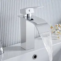 Auralum Wastafelkraan - Badkamerkraan - Mengkraan - RVS - Warm en Koud - Watervalkraan - Waterbesparend - Eéngreeps Badkamer Kraan - Chroom