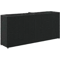 vidaXL Plantenbak met 2 potten 90x20x40 cm poly rattan zwart