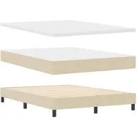vidaXL Boxspring bed met hoofdeinde Crème 160 x 200 cm Stof