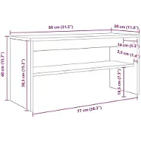 vidaXL TV Kast 80 x 30 x 40 cm Sonoma Eik Bewerkt hout