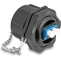 DeLOCK Optical fiber bulit-in connector LC Duplex to LC Duplex with protective cap Single-mode IP68 dust and waterproof