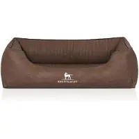 Knuffelwuff orthopedisch hondenbed Columbia van laser-gewatteerd kunstleer M-L 85 x 63cm bruin