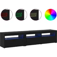 vidaXL TV-kastjes, 2 stuks, zwart, eikenlook, houtvezel