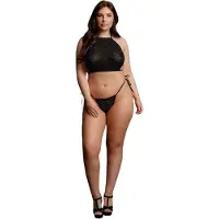 Le Désir Plus Size - lingerieset met strass - zwart - XL-3XL