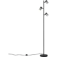 QAZQA Moderne vloerlamp zwart met smoke glas 3-lichts draaibaar en kantelbaar - Gianni